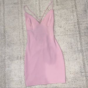 Baby pink Lucy In The Sky ribbed mini dress